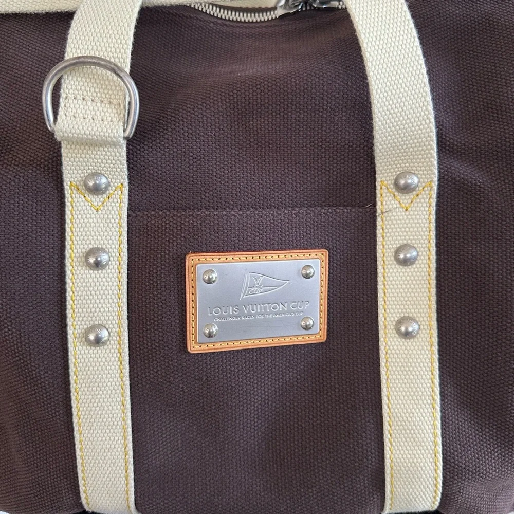 Louis Vuitton Antigua Sac Weekend Bag Tote LV Cup Mocha w/COA - Authentic - Picture 4 of 14